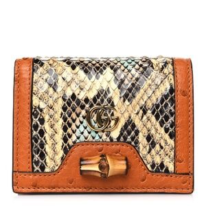 GUCCI  Snakeskin Ostrich Diana Card Case
